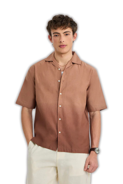 SNITCH | Men's Linen Blend Box Fit Ombre Shirt