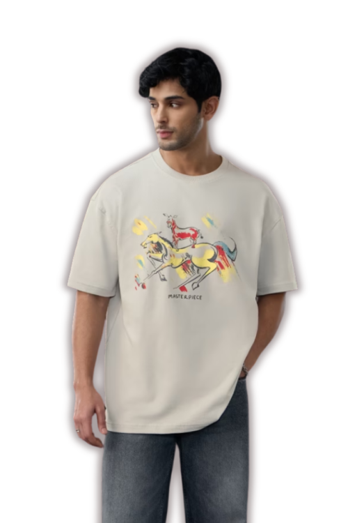 The Souled Store | Welcome: Majnu Bhai Painting Men's Oversized T-Shirt